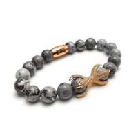 Thumbnail for Man Bracelet - Mens Beaded Bracelets - Rose Gold Viking & Grey Stones Bracelet - Mens Bracelet Bracelet Brother & Sisters