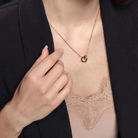 Thumbnail for Necklace with Joined Rings & Crystals - Necklace For A Woman - Woman Necklace Necklace Brother & Sisters