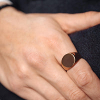 Thumbnail for Oval Ring worn close-up — bold 15mm wide mens statement ring in silver, sleek modern design