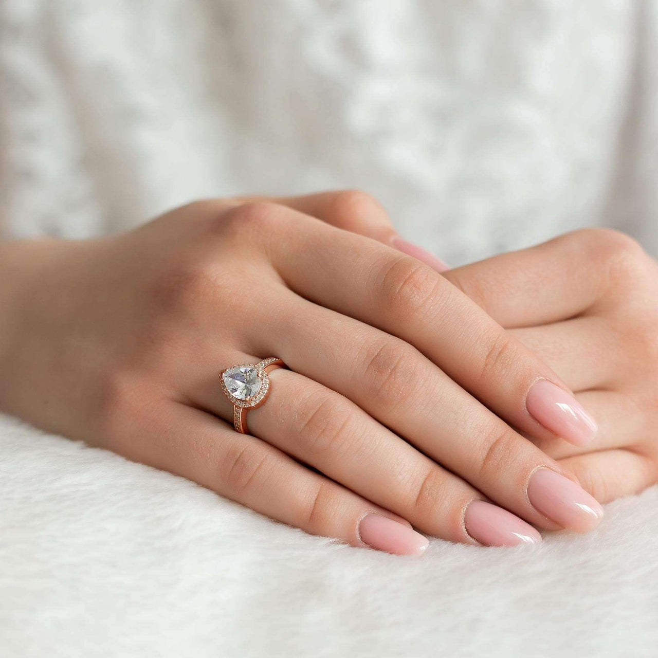 Silver Drop Ring - Promise Ring - Rose Golf Ring - Engagement Ring for Women Ring Brother & Sisters