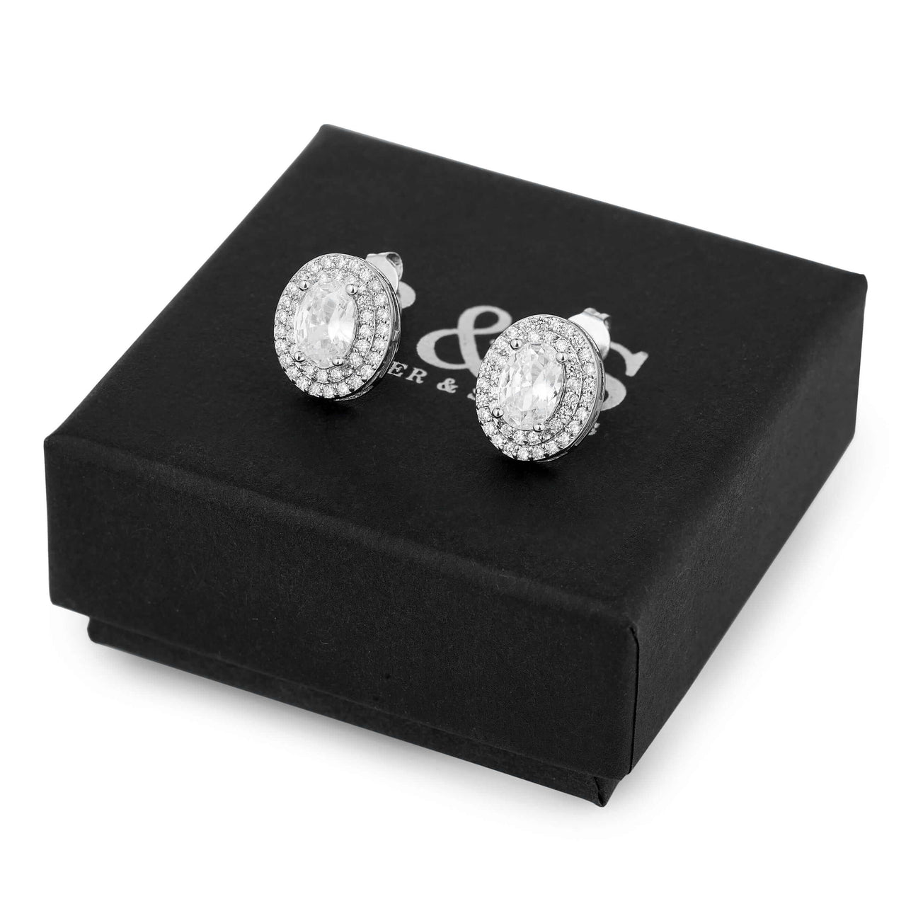 Silver Oval Earrings - Sterling Silver Earrings For Women - Silver Stud Earrings Earrings Brother & Sisters