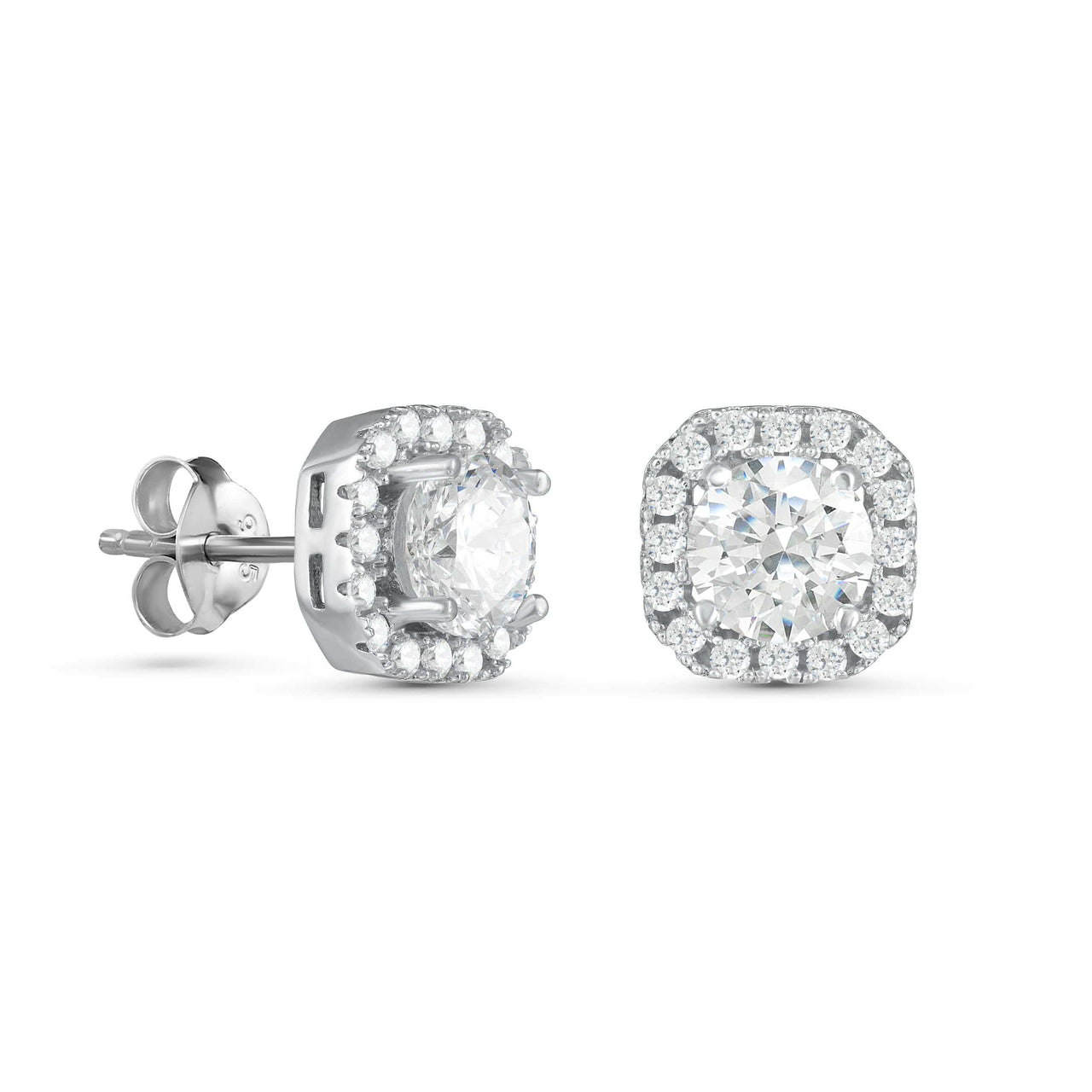 Silver Square Earrings - Sterling Silver Earrings For Women - Silver Stud Earrings Earrings Brother & Sisters