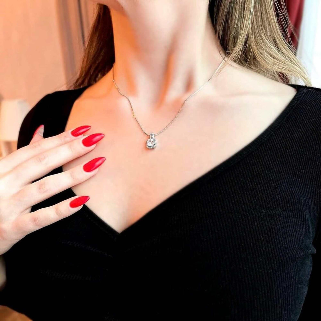 Silver Square Necklace - Silver Necklace Women - Women’s Necklace Necklace Brother & Sisters