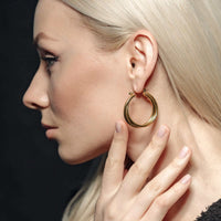 Thumbnail for The Joints - Gold Earrings - Gold Hoop Earrings - Gold Hoops - Women's Earrings Earrings Brother & Sisters