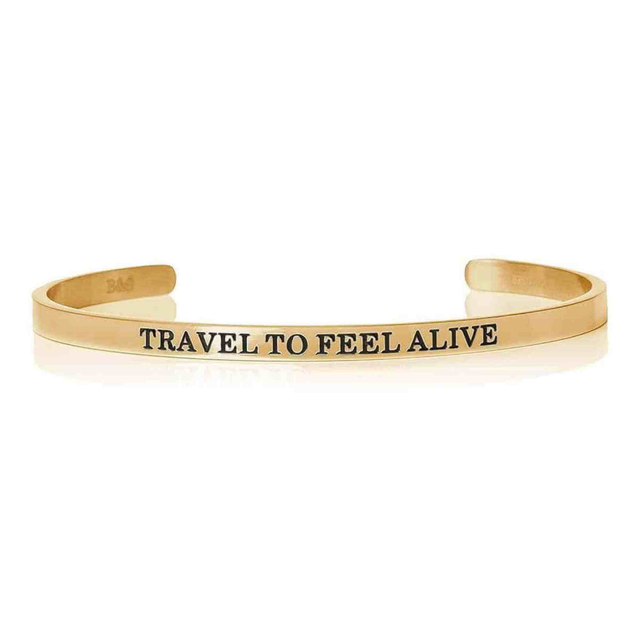 Travel To Feel Alive Bracelet - Quote Bracelet - Mantra Bracelet Bracelet 18k Gold Brother & Sisters