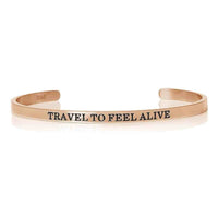 Thumbnail for Travel To Feel Alive Bracelet - Quote Bracelet - Mantra Bracelet Bracelet 18k Rose Gold Brother & Sisters